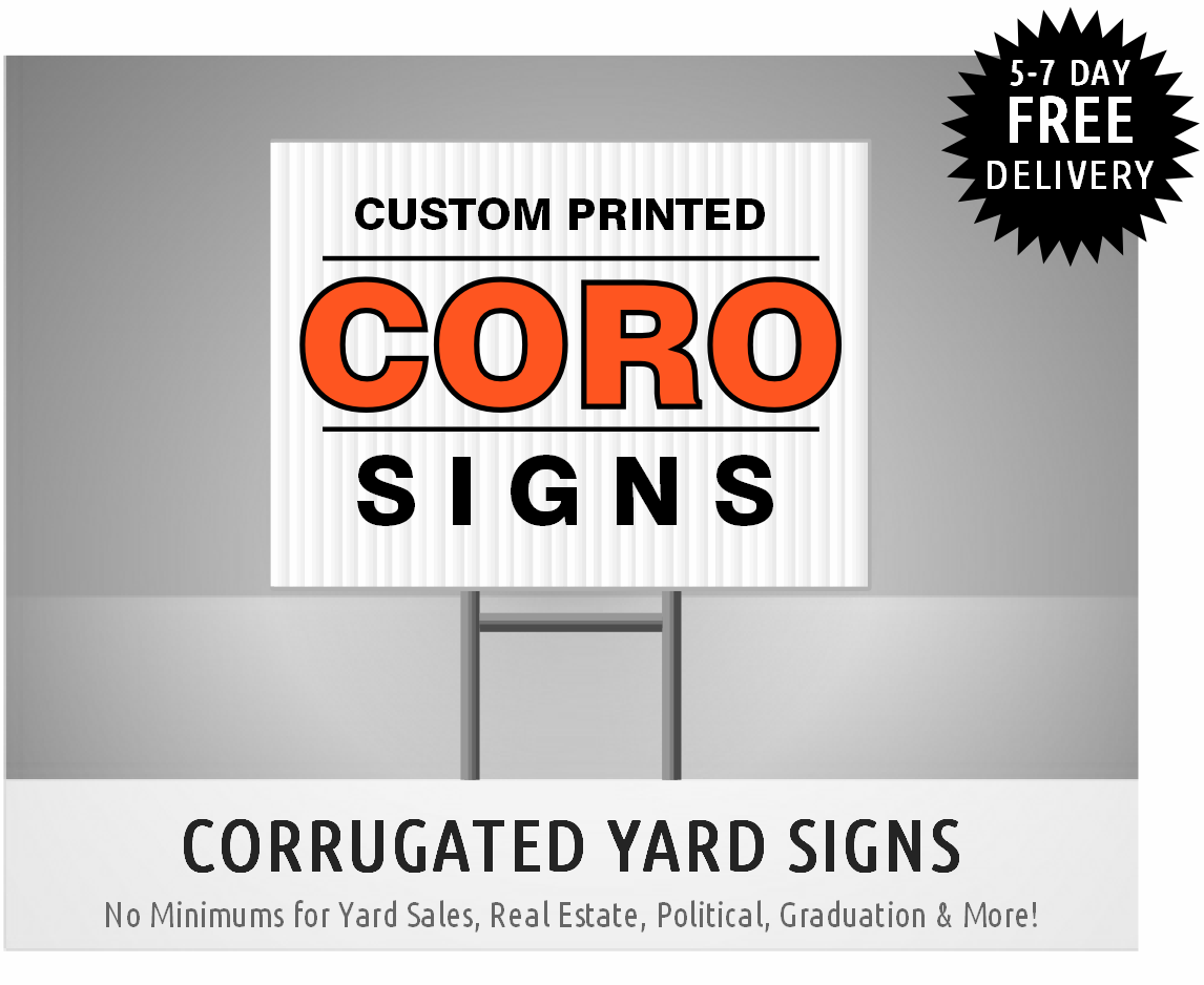 Corrugated Plastic Yard Signs – Set of 24 (12" x 16")