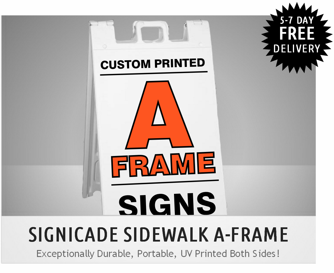 Sidewalk A-Frame Sandwich Board Sign – 3ft x 2ft